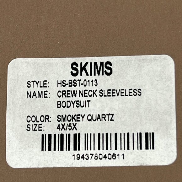 SKIMS Essential Crew Neck Sleeveless Bodysuit Smokey Quartz Womens 4X/5X - Picture 10 of 11